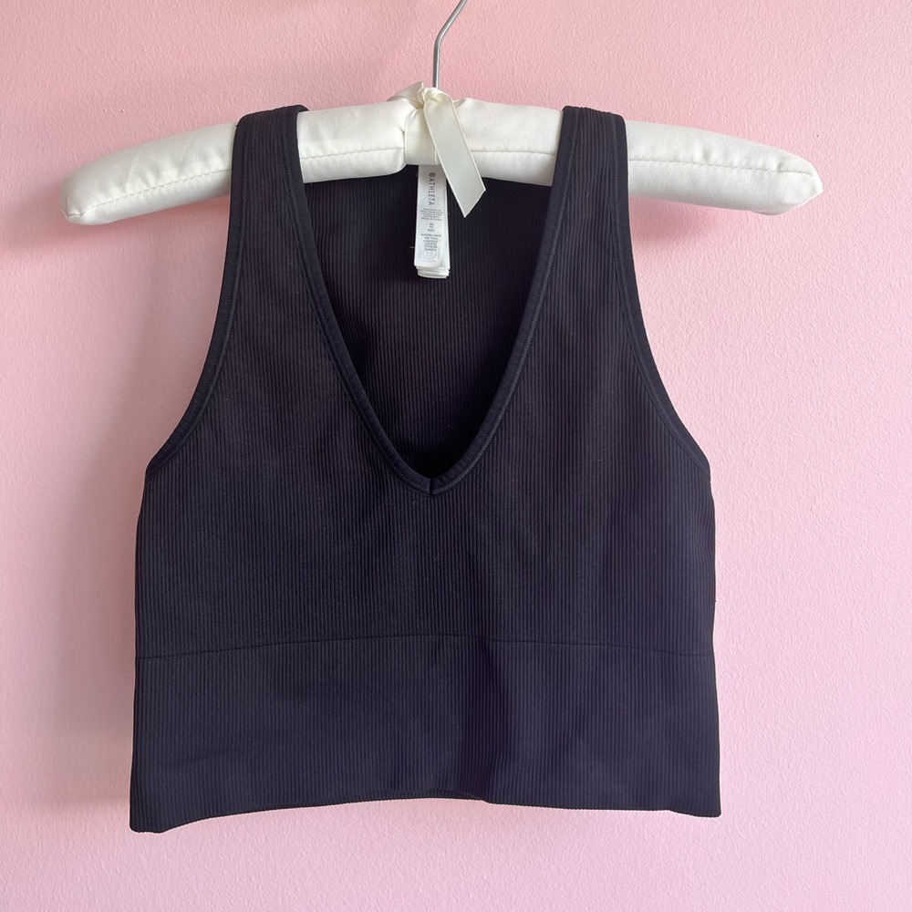Athleta Aurora Seamless Crop Rib Tank Size XS Color Black